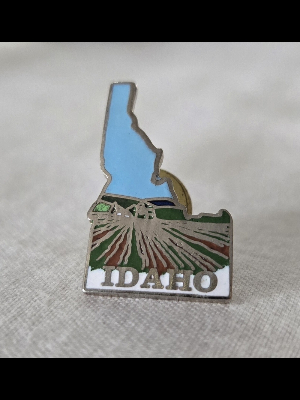 Vintage Idaho State Silhouette Enamel Lapel Pin - MAFCO